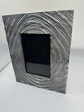 Pier 1 Silver Textured Swirl Photo Frame